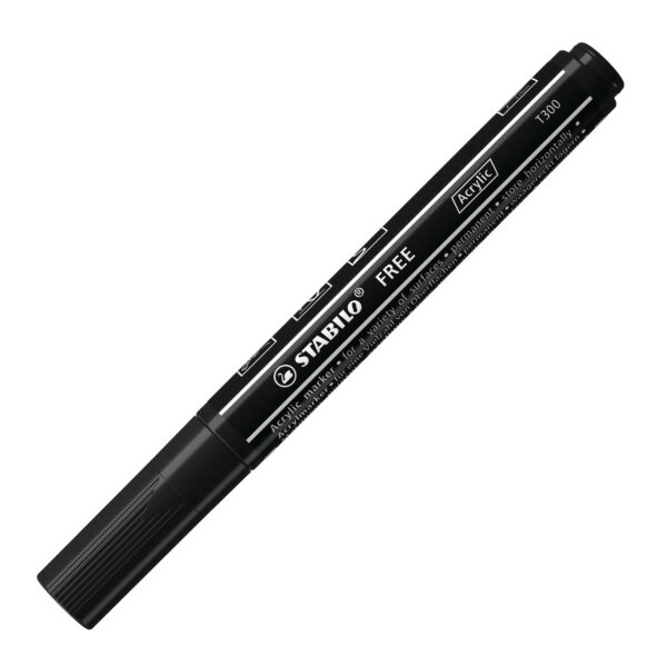 STABILO FREE acrylic T300 - noir - Carton de 5 pièces