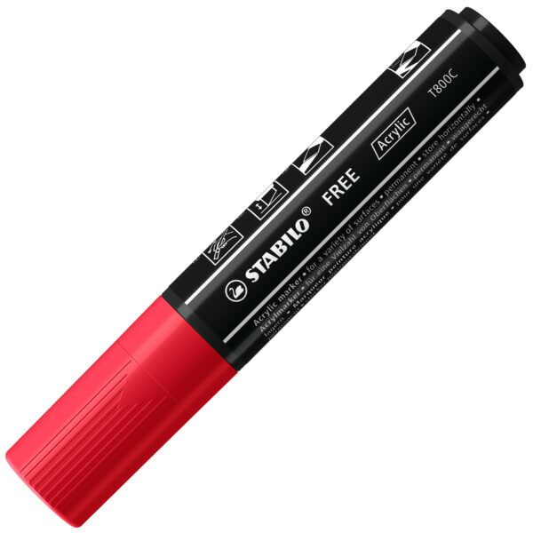 STABILO FREE acrylic T800C - rouge foncé - Carton de 5 pièces