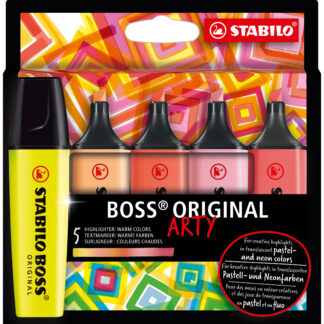 Etui carton x 5 STABILO BOSS ORIGINAL ARTY - couleurs chaudes