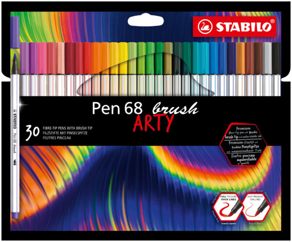 Etui carton x 30 STABILO Pen 68 brush ARTY