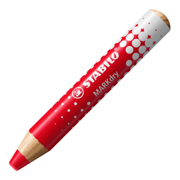 Etui carton x 4 STABILO MARKdry + 1 taille-crayon + 1 chiffonnette - rouge + bleu + vert + noir - Carton de 10 pièces – Image 2