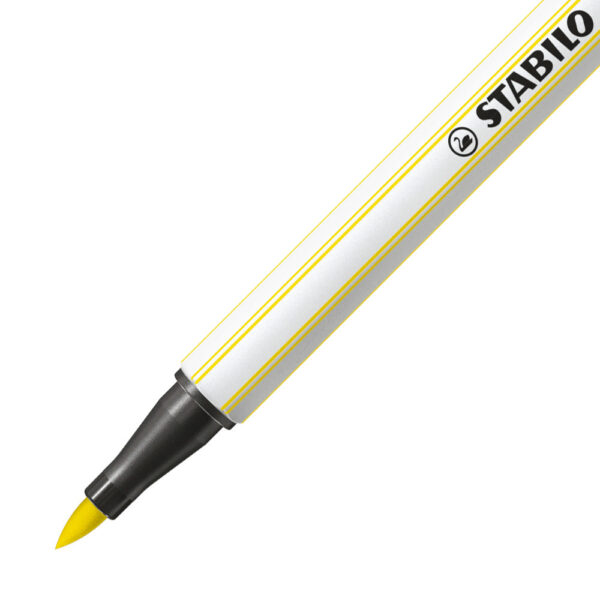 STABILO Pen 68 brush - jaune citron - Carton de 10 pièces – Image 2