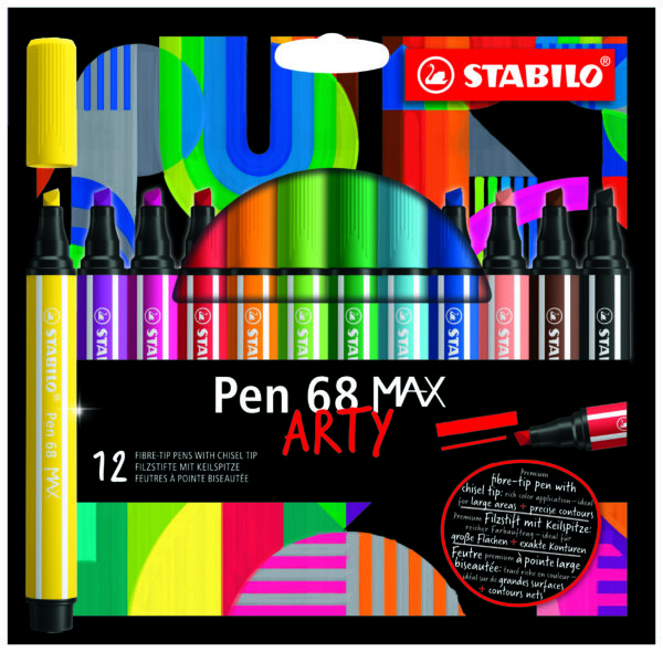 Etui carton x 12 STABILO Pen 68 MAX ARTY - Carton de 6 pièces
