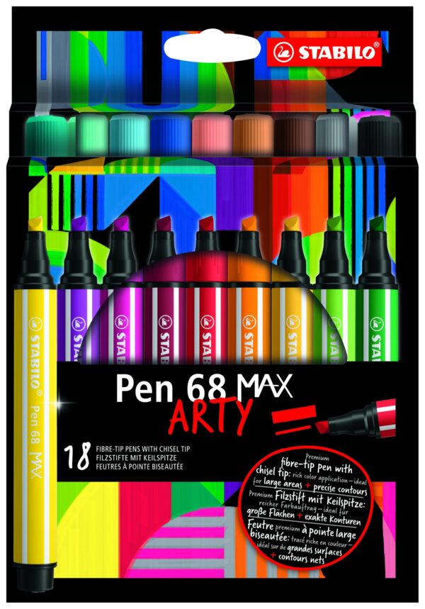 Etui carton x 18 STABILO Pen 68 MAX ARTY