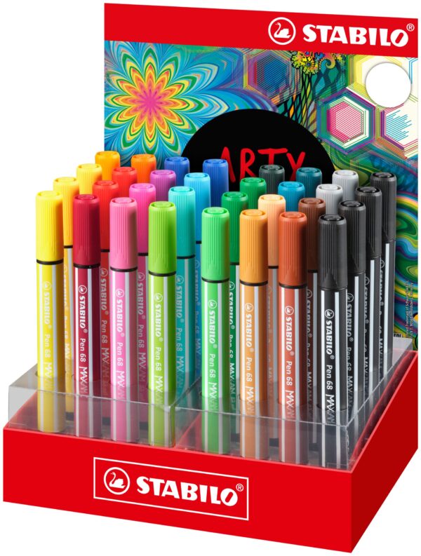 Présentoir x 32 STABILO Pen 68 MAX ARTY - Carton de 1 pièces