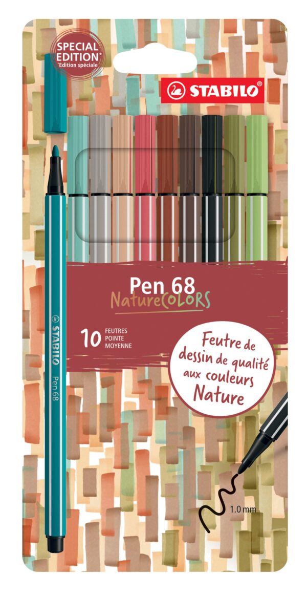 Etui carton x 10 STABILO Pen 68 Nature