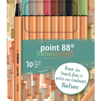 Etui carton x 10 STABILO point 88 Nature