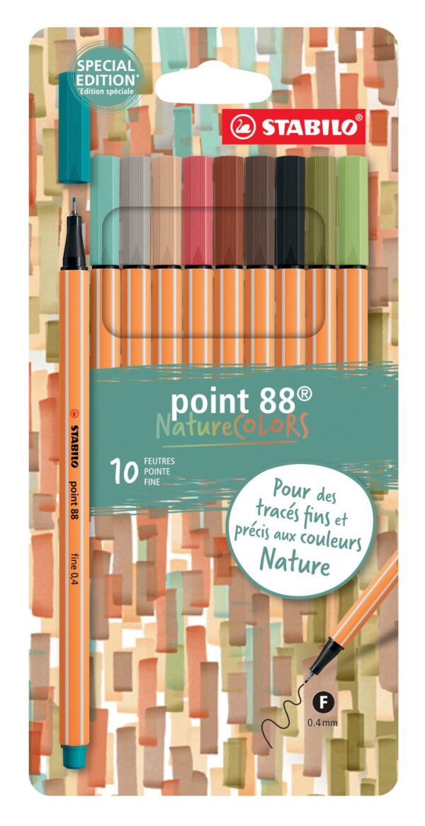 Etui carton x 10 STABILO point 88 Nature