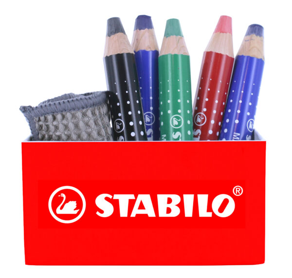 Pot aimanté x 5 STABILO MARKdry + 1 chiffonnette – Image 3