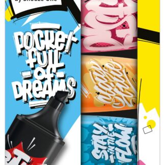 Etui carton x 6 STABILO BOSS MINI by Snooze One - vert + jaune + bleu + orange + rose + noir - Carton de 10 pièces