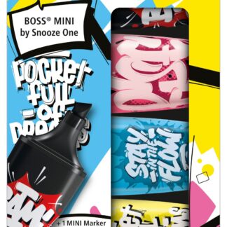 Etui carton x 5 STABILO BOSS MINI by Snooze One - vert + jaune + bleu + rose + noir