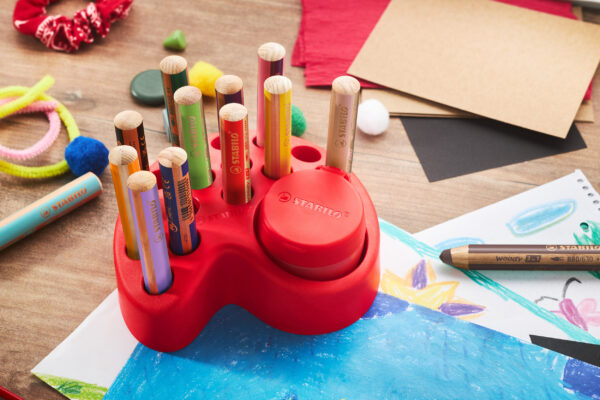 Set x 15 STABILO woody 3 in 1 + 1 taille-crayon avec réservoir + 1 plateau de rangement – Image 9