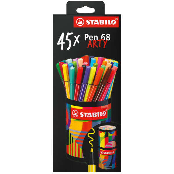 Boîte métal ronde x 45 STABILO Pen 68 ARTY – Image 3