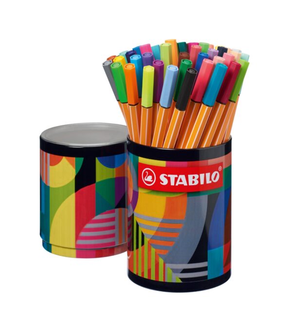 Boîte métal ronde x 45 STABILO point 88 ARTY