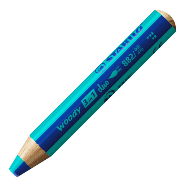 STABILO woody 3 in 1 duo - bleu foncé-turquoise