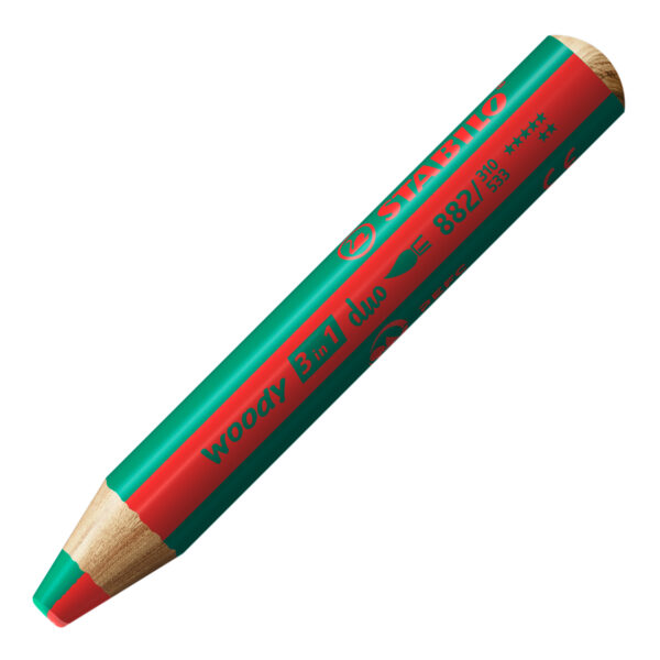 STABILO woody 3 in 1 duo - rouge-vert foncé