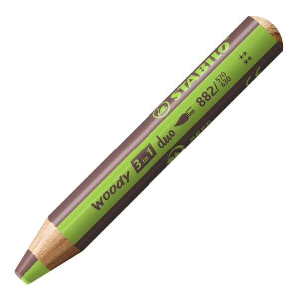 STABILO woody 3 in 1 duo - vert clair-marron