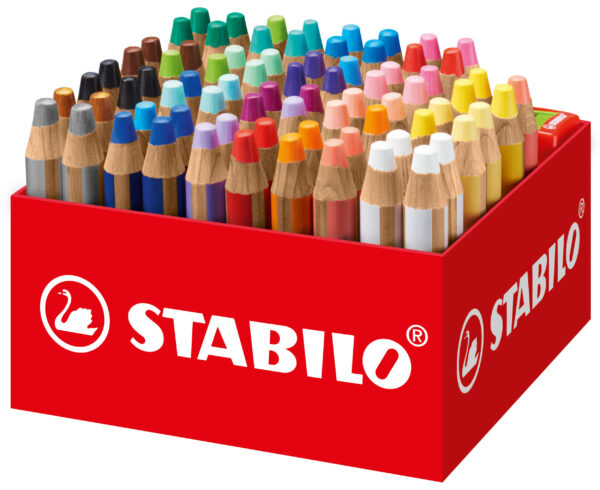 Maxi schoolpack carton x 76 STABILO woody 3 in 1 + 4 taille-crayons