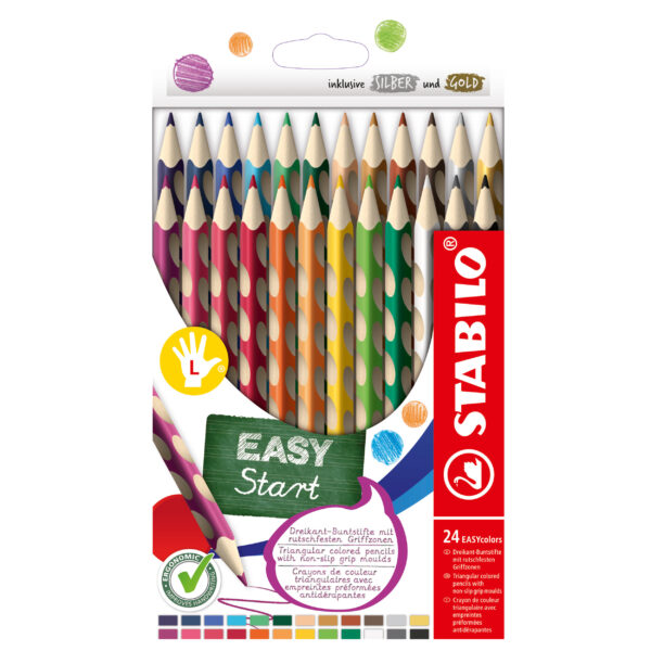 Etui carton x 24 STABILO EASYcolors gaucher