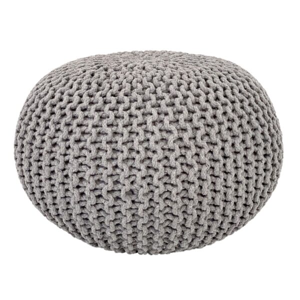 Pouf Ø 55 H 37 H 37 tabouret tricoté siège pouf coussin de sol durable – Image 2