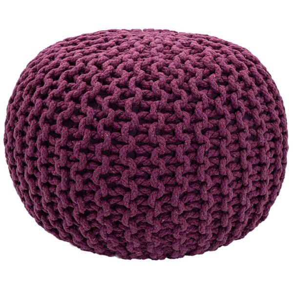 Pouf Ø 55 H 37 H 37 tabouret tricoté siège pouf coussin de sol durable – Image 3