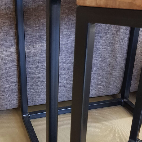 Table d'appoint table gigogne en bois lot de 2 table de salon table basse Dallas structure métal – Image 6