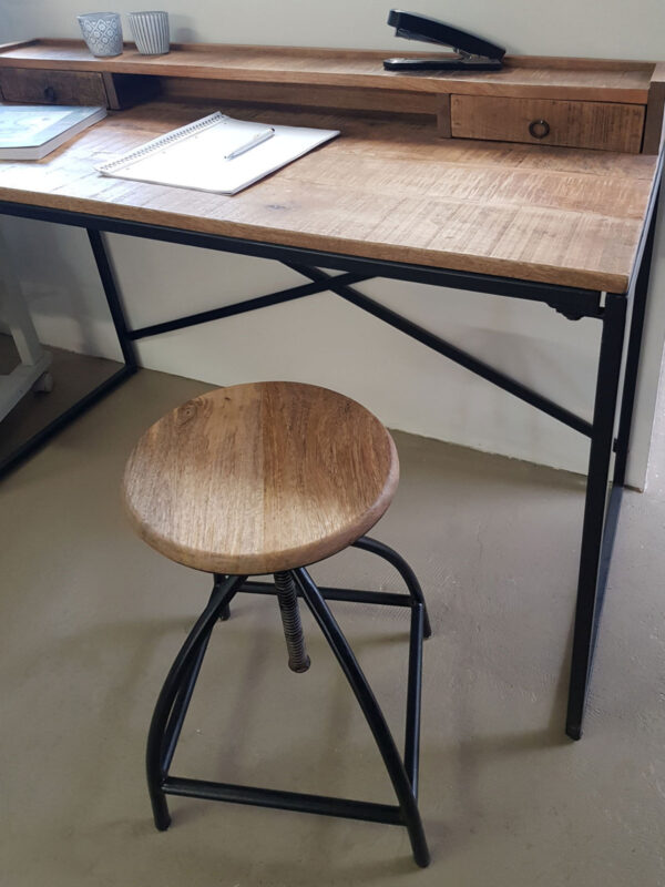 Tabouret pivotant tabouret de bar chaise pivotante réglable en hauteur Liverpool bois massif cadre en métal durable – Image 9