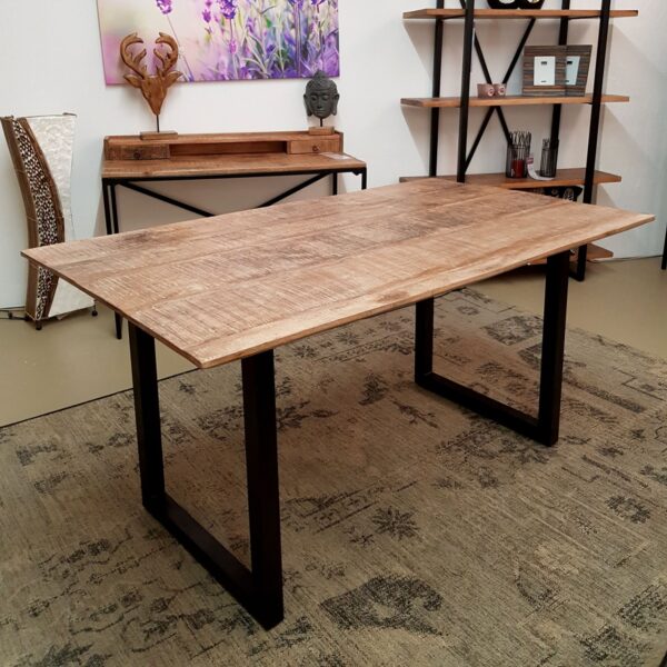 Table à manger table de cuisine table de salle à manger Liverpool 120x80 160x90 et 200x100 cm bois de manguier massif – Image 2