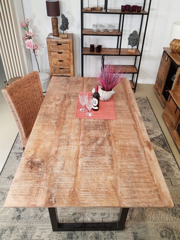 Table à manger table de cuisine table de salle à manger Liverpool 120x80 160x90 et 200x100 cm bois de manguier massif – Image 4