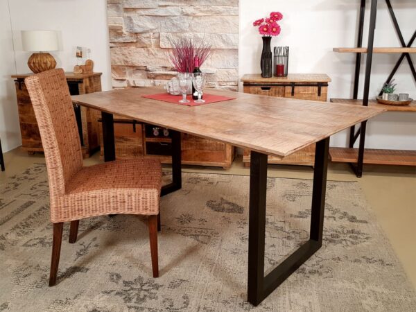 Table à manger table de cuisine table de salle à manger Liverpool 120x80 160x90 et 200x100 cm bois de manguier massif – Image 2