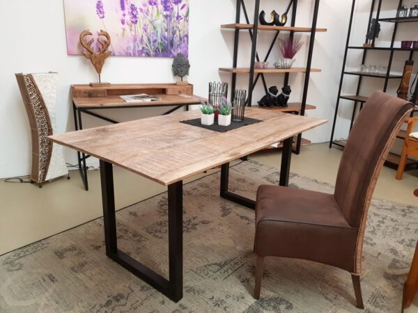 Table à manger table de cuisine table de salle à manger Liverpool 120x80 160x90 et 200x100 cm bois de manguier massif – Image 3