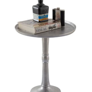 Table d'appoint métal ronde ø 44x53 cm Table décorative Adlon argent ou or avec piètement central design aluminium
