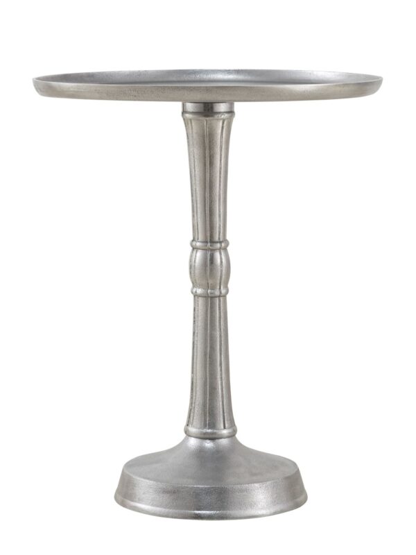 Table d'appoint métal ronde ø 44x53 cm table décorative en 2 parties Adlon avec pied central design aluminium – Image 4