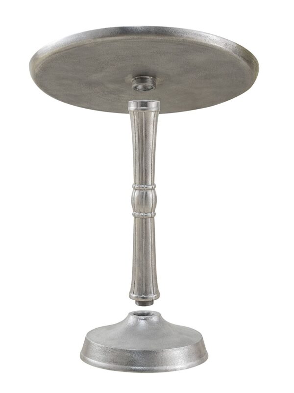 Table d'appoint métal ronde ø 44x53 cm table décorative en 2 parties Adlon avec pied central design aluminium – Image 8