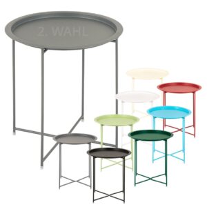 Table d'appoint Ø 47 H 51 2ème choix table de jardin table de balcon table de terrasse ronde Alberta métal petit ver