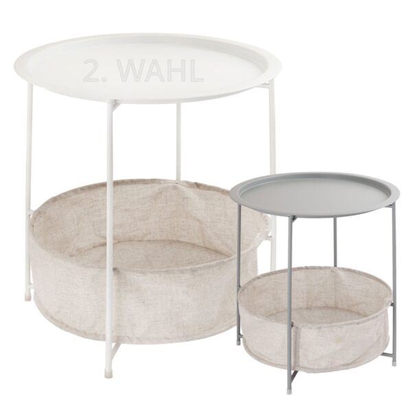 Table d'appoint Ø 47 H 51 métal 2ème choix ronde avec rangement Table de jardin Alberta table de balcon terrasse