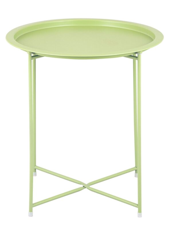 Table d'appoint Ø 47 H 51 2ème choix table de jardin table de balcon table de terrasse ronde Alberta métal petit ver – Image 4