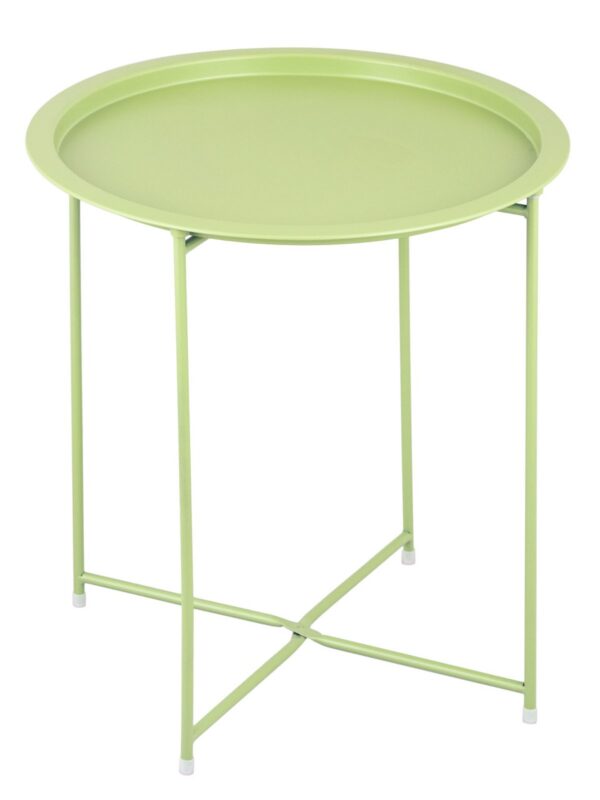 Table d'appoint Ø 47 H 51 2ème choix table de jardin table de balcon table de terrasse ronde Alberta métal petit ver – Image 5