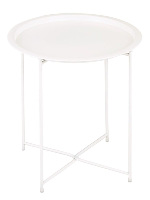 Table d'appoint Ø 47 H 51 2ème choix table de jardin table de balcon table de terrasse ronde Alberta métal petit ver – Image 5