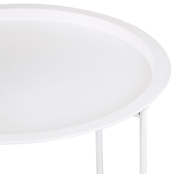 Table d'appoint Ø 47 H 51 2ème choix table de jardin table de balcon table de terrasse ronde Alberta métal petit ver – Image 8