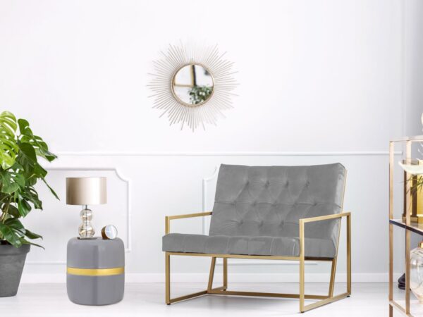 Table d'appoint décorative ronde ø 34 H 36 cm lampe table canapé table Beverley métal et émail – Image 2