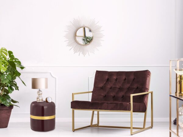 Table d'appoint décorative ronde ø 34 H 36 cm lampe table canapé table Beverley métal et émail – Image 2