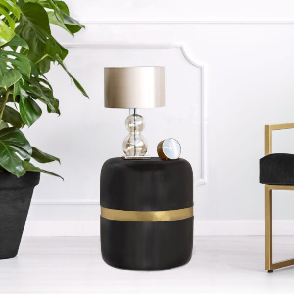 Table d'appoint décorative ronde ø 34 H 36 cm lampe table canapé table Beverley métal et émail
