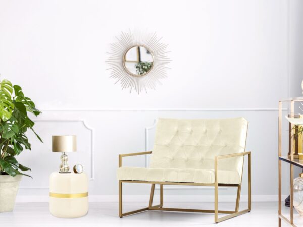 Table d'appoint décorative ronde ø 34 H 36 cm lampe table canapé table Beverley métal et émail – Image 2