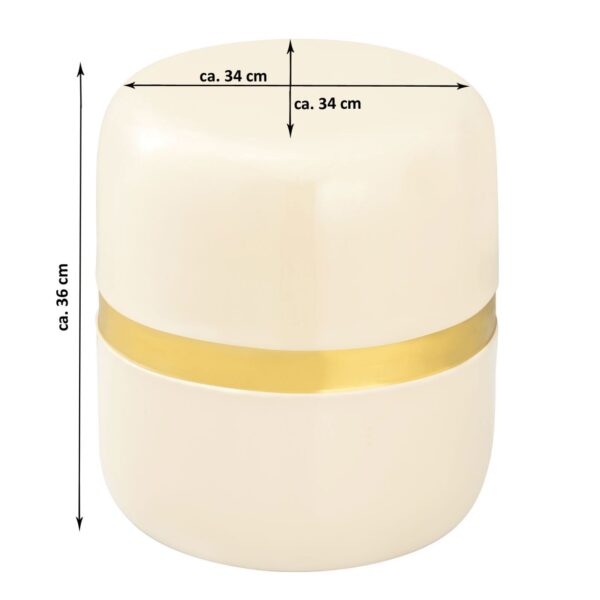 Table d'appoint décorative ronde ø 34 H 36 cm lampe table canapé table Beverley métal et émail – Image 3