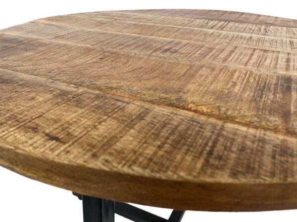 Table basse ronde 60 cm table de salon table d'appoint Cannes structure métal noir blanc argent antique – Image 7