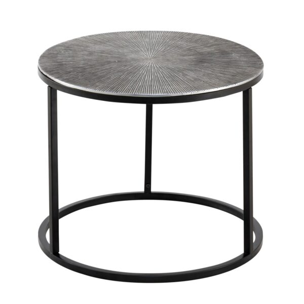 Ensemble de tables basses 2 pièces ø 55 et 45 cm table d'appoint en métal argenté tables rondes salon Carlton – Image 6