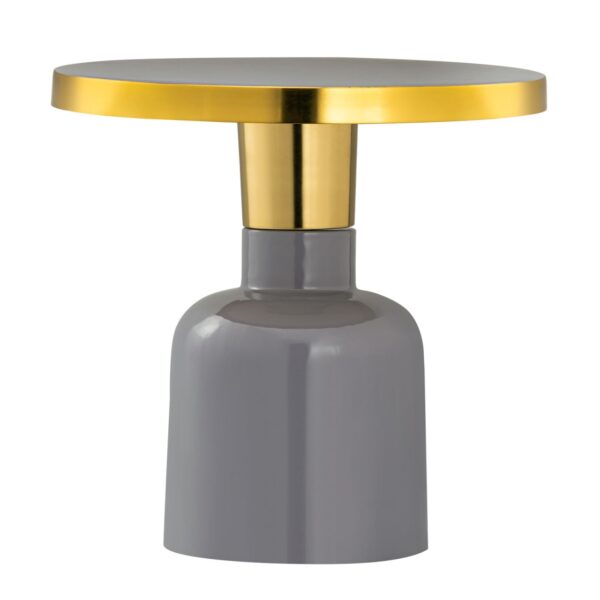 Table d'appoint ronde ø 45 H 45 cm lampe de table décorative table canapé table glam métal et émail – Image 5