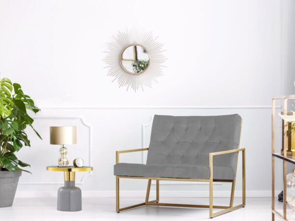 Table d'appoint ronde ø 45 H 45 cm lampe de table décorative table canapé table glam métal et émail – Image 2