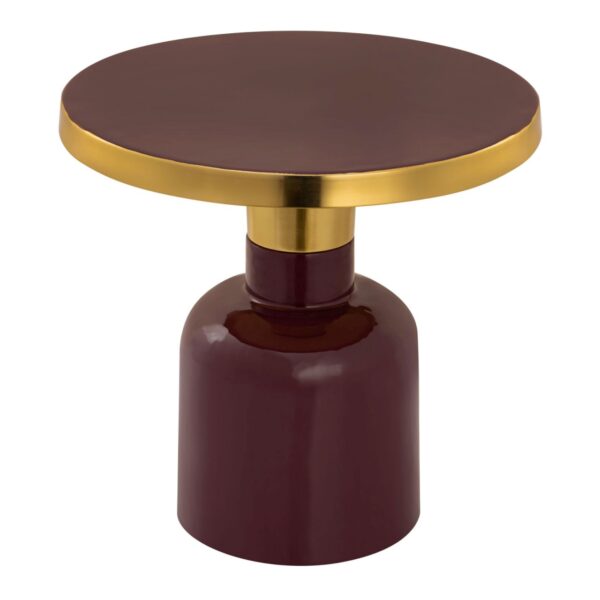 Table d'appoint ronde ø 45 H 45 cm lampe de table décorative table canapé table glam métal et émail – Image 4
